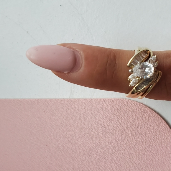 Wedding and engagement 14 k gold - Picture 3 of 4